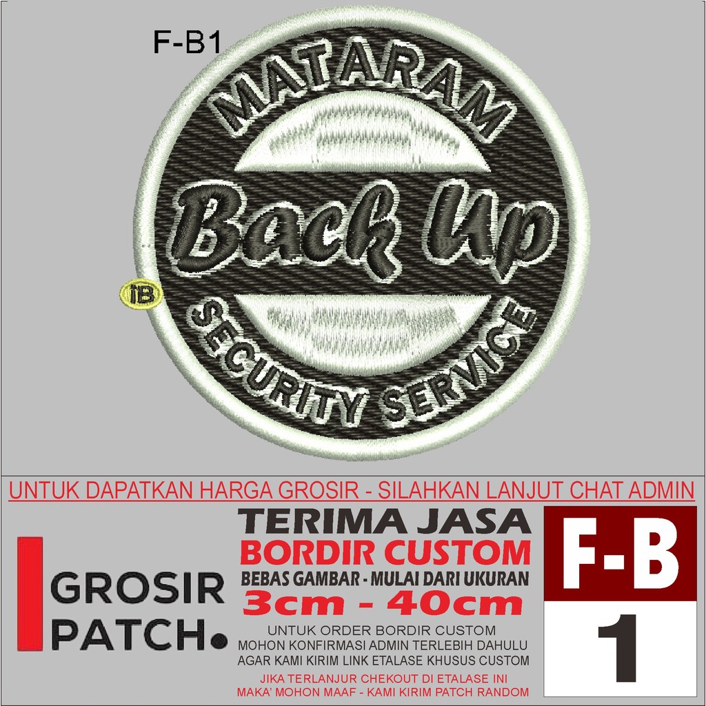 MB PATCH EMBROIDERED โลโก้ F-B1 MATARAM SECURITY SERVICE อุปกรณ์เสริม/EMBROIDERY