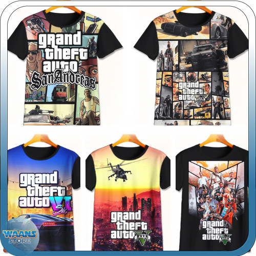 GTA Grand Theft Auto Game 3D Grand Theft Auto San Andreas เสื้อผ้าเด็กอายุ 1-12 ปี | วาแนนส์สโตร์