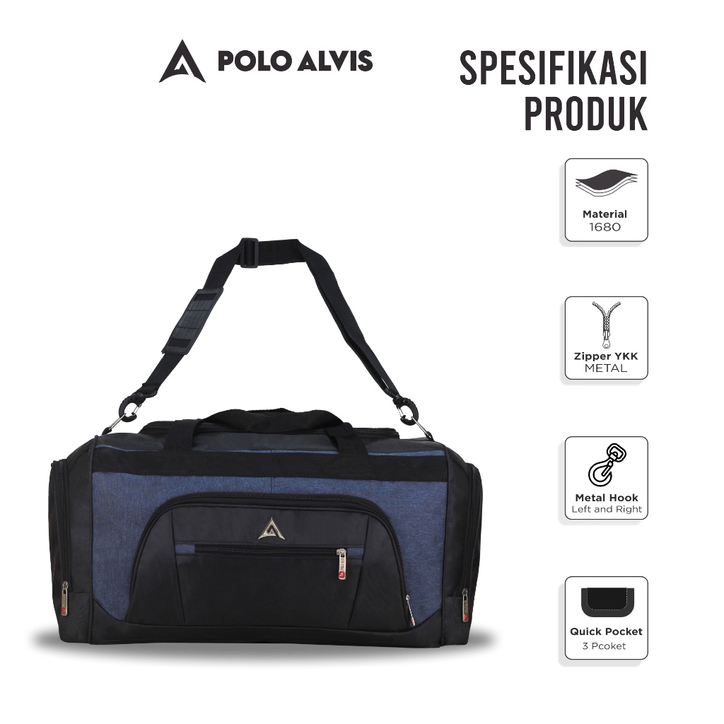 BESTPROMO POLO ALVIS - Nomad Bondi Black Blue Lightweight Folding Travel 32L Modern Mens Homecoming 