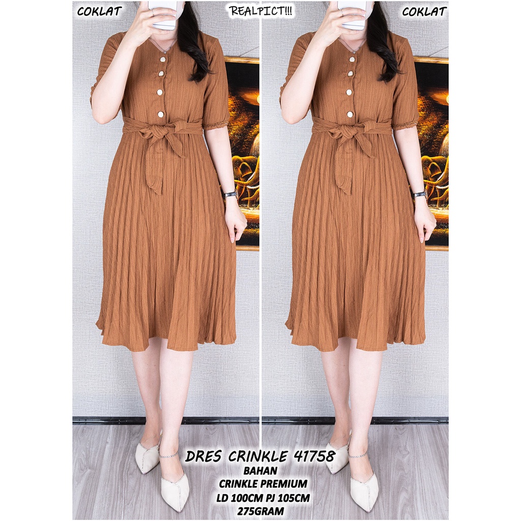 CRINKLE DRESS 41758 (ALWAYS STOCK READY)