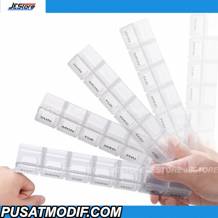 [dellacell] - กล่อง MEDICINE STRONG (XXL) 7 DAYS PILL BOX DAILY VITAMIN PLACE