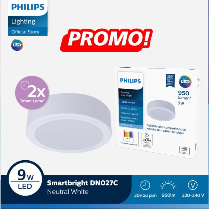 Philips ดาวน์ไลท์ DN027C G3 LED9/NW 9W 220-240V D150
