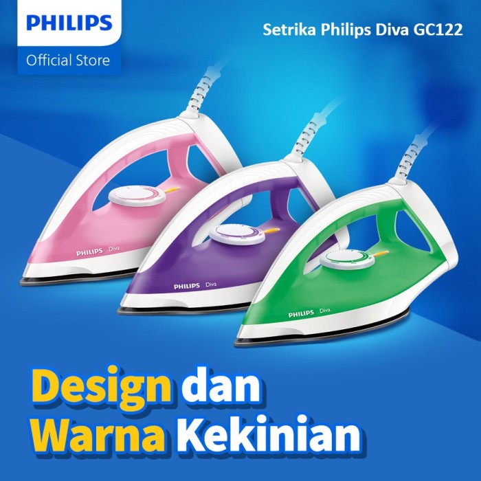 PHILIPS เตารีดแห้ง GC122 เตารีด - GC-122 ประกันอย่างเป็นทางการ GC 122