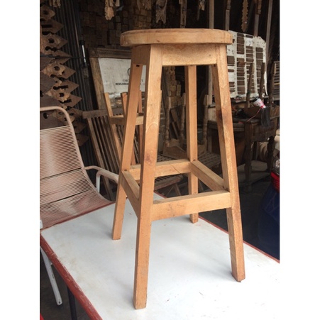 เก้าอี้ STAIR 70CM WOODEN HIGH STOOL WOODEN เก้าอี้สูง *