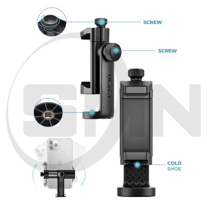 [ans] - ULANZI ST-17 360 Phone Holder Clip plus ขาตั้งกล้องไม้เซลฟี่