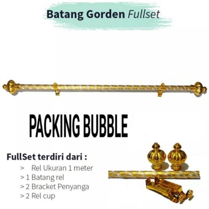 JTTOP READY FULL SET CURTAIN RODS / CURTAIN RINGS