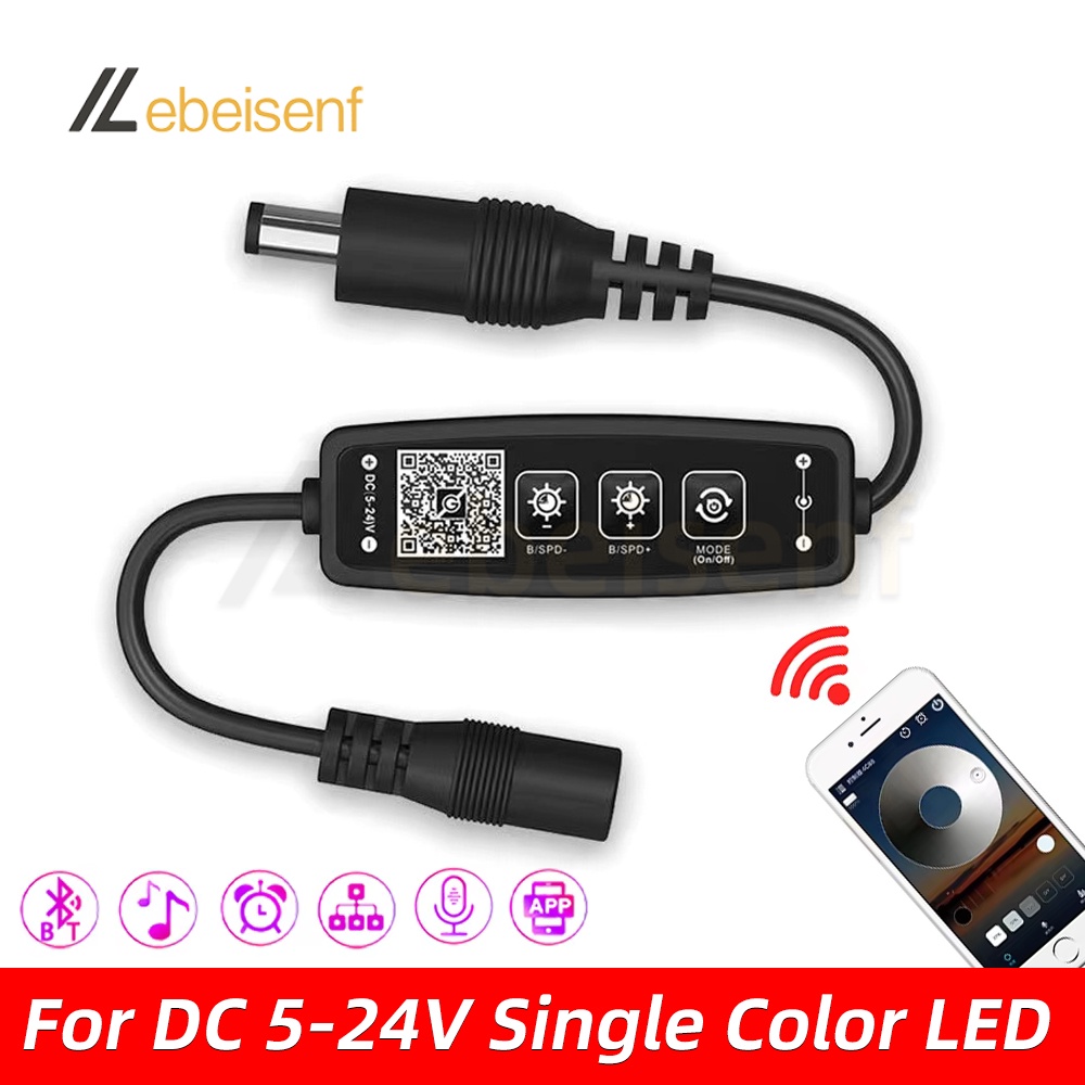 ใหม่ Dc 5V 12V 24V 3A สีเดียวไฟ Led สมาร์ทบลูทูธ App เพลง Mic Timing Group
