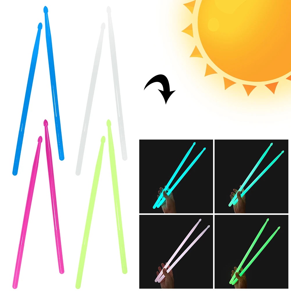 2 ชิ้น 5A Luminous Drum Stick Light Up Drum Sticks Night Light Glow Drum Sticks สําหรับผู้ใหญ่เด็ก P