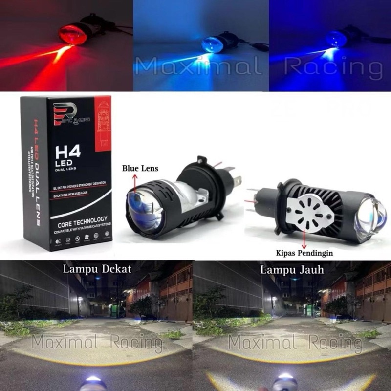 Premium LED ไฟหน้า H4 Mini โปรเจคเตอร์รถจักรยานยนต์รถ Original Epic Racing ZE5 High Low AC DC พร้อม