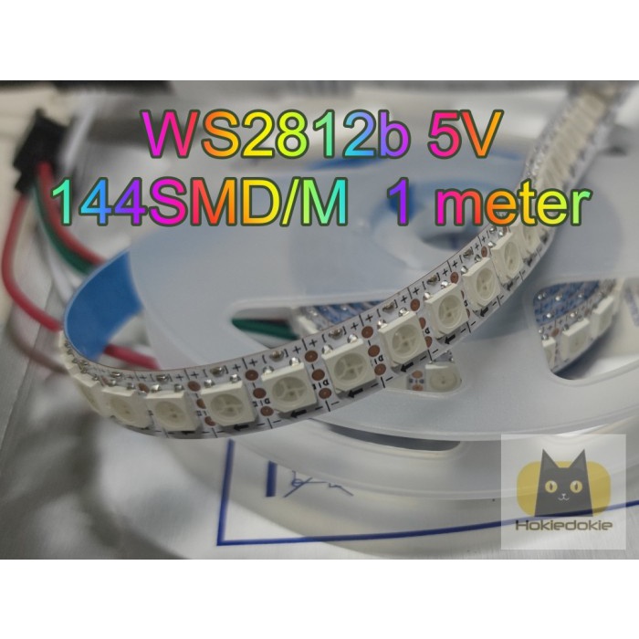 LED STRIP WS2812B WS2812 5V 1M 144 พิกเซล 144SMD/M แอดเดรสได้
