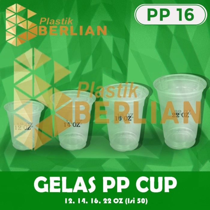 Please - ถ้วยพลาสติก PP ถ้วยพลาสติก 16 oz บรรจุ 50 แก้ว