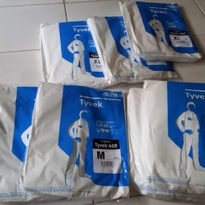 JTTOP" ผ้า HAZMAT APD TYVEK 400 DUPONT COVERALL สีขาว