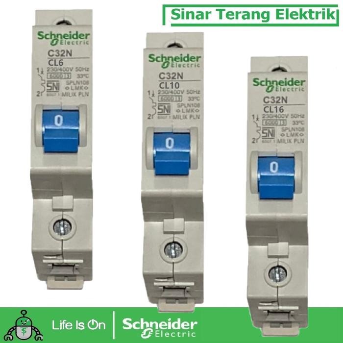 Schneider MCB PLN BLUE HEAD C32N 1P 6A 10A 16A CL6 CL10 CL16