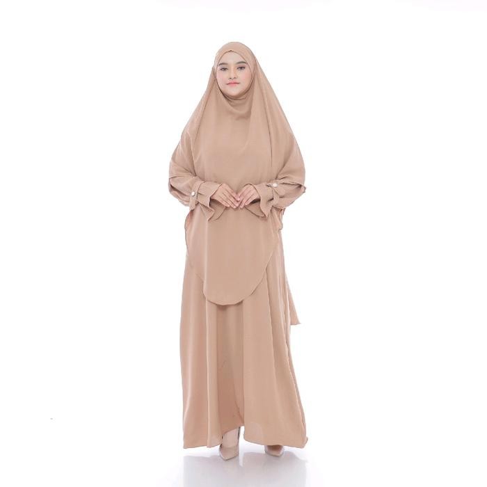 Khana Gamis - ชุด Naura Abaya จีบมุสลิม Syari (ชุด Umarh Hajj Gamis พร้อมฮิญาบและ Khimar)