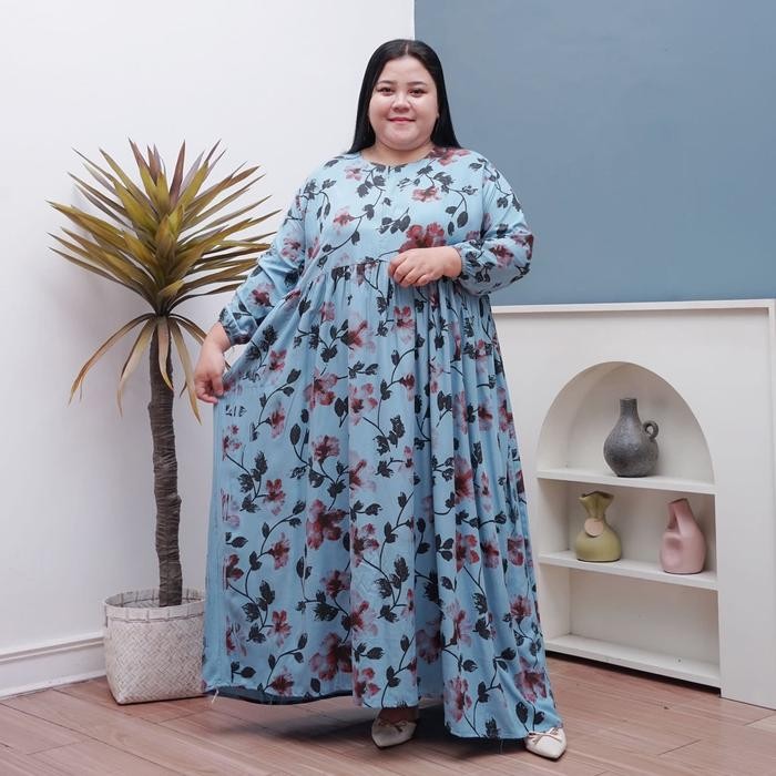 Jumbo Gamis LD 130 เหมาะกับ 100kg - เดรส MAXI jumbo LD 130 วัสดุเรยอน กระเป๋าแขนยาว