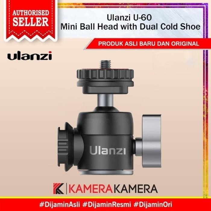 Terang- Ulanzi U-60 Mini Ball Head พร้อมรองเท้าเย็นคู่