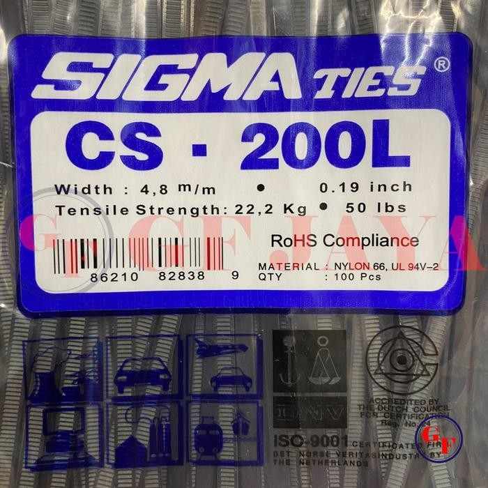 Sigma CS 200 L / 20cm / 20 cm Black / White CS200L Cable Ties