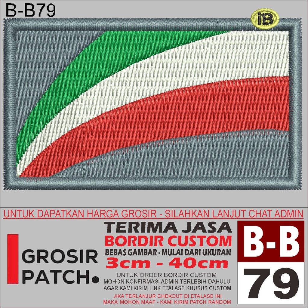 MB PATCH EMBROIDERY B-B79 โลโก้ ITALIAN PLAG อุปกรณ์เสริม/EMBROIDERY