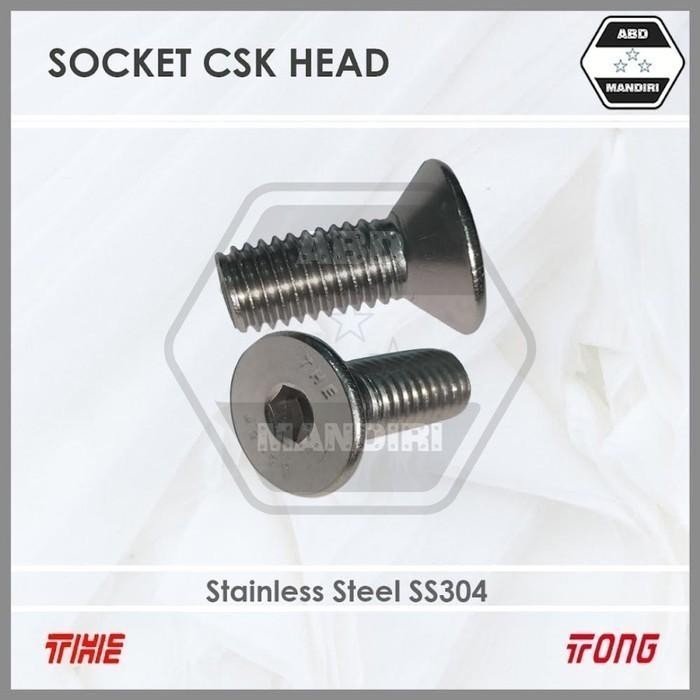 SS304 Bolt Verseng L / JFL Stainless M6 X 12 (SUS304 A2-70 Socket Countersunk Head) M6x12 / 6x12 / B