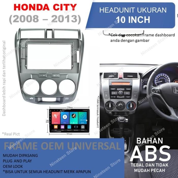 Mari.marree Frame Headunit Android 10 นิ้ว Honda City 2008 - 2013