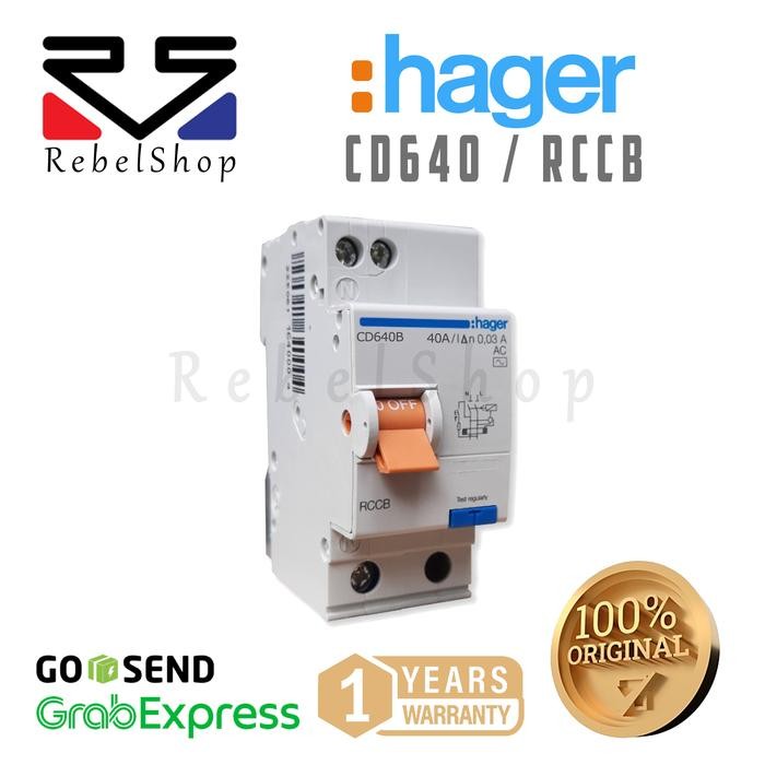 Hager Rccb / Elcb 2P 40A Type Cd640B - Sensitivy 30Ma Ac