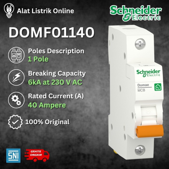 SCHNEIDER MCB DIMAE MCB 40A 40 A 40 CAMPERE 1 P 1P 1 POLE 1 PHASE SCHNEIDER 6000A 6kA