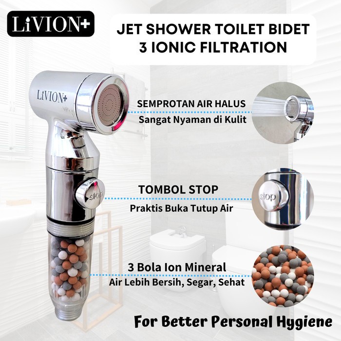 LiVION+ JET BIDET TOILET FILTER ION / BIDET SPRAY TOILET WASHING CLOSET