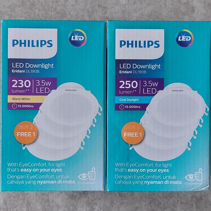CAHAYA PHILIPS LED Eridani DL190B ดาวน์ไลท์ แพ็ค 4 ชิ้น Cool DayLight 6500K แสงสีขาว -