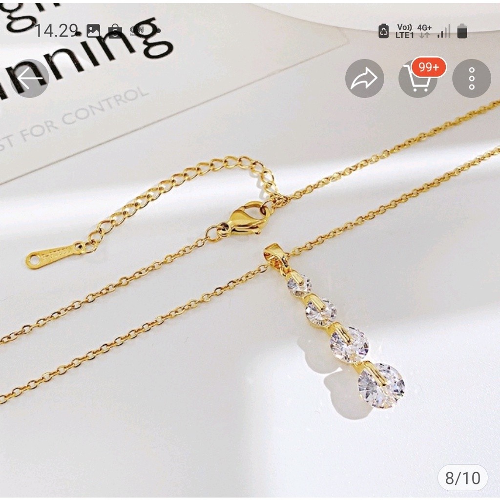 สร้อยคอ Nuri Zircon Waterdrop ประดิษฐ์