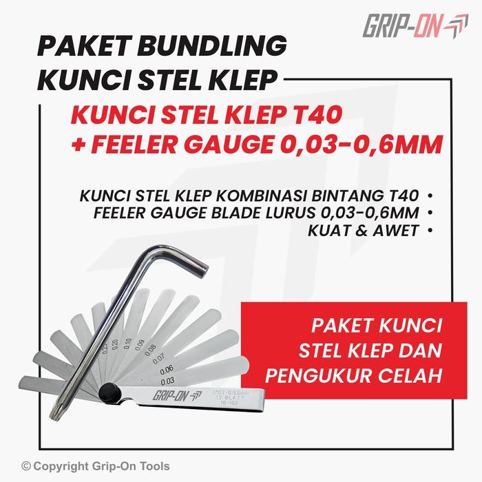 Onda Waterpro - กุญแจปรับวาล์วแบบ Grip-On Star T40 และ Gap Gauge 0.03-0.60 มม.