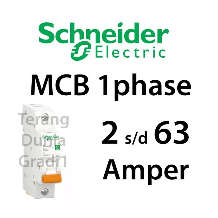 MCB Schneider Domae 1p 1 เฟส MCB 1pas Domae Schneider MCB 1p