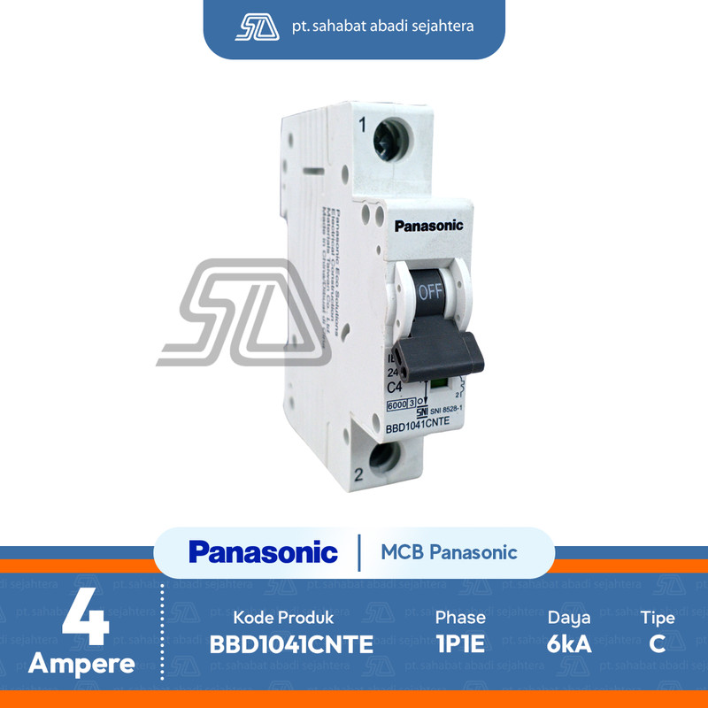 Panasonic MCB BBD1041CNTE 6kA 1P1E 4A C Type