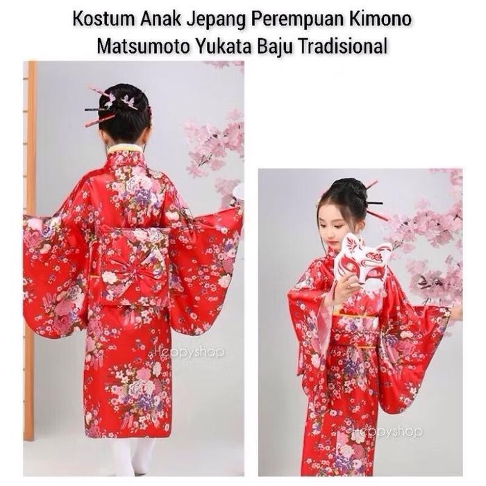 JAPANESE GIRLS COSTUME KIMONO MATSUMOTO YUKATA TRADITIONAL CLOTHES READYY