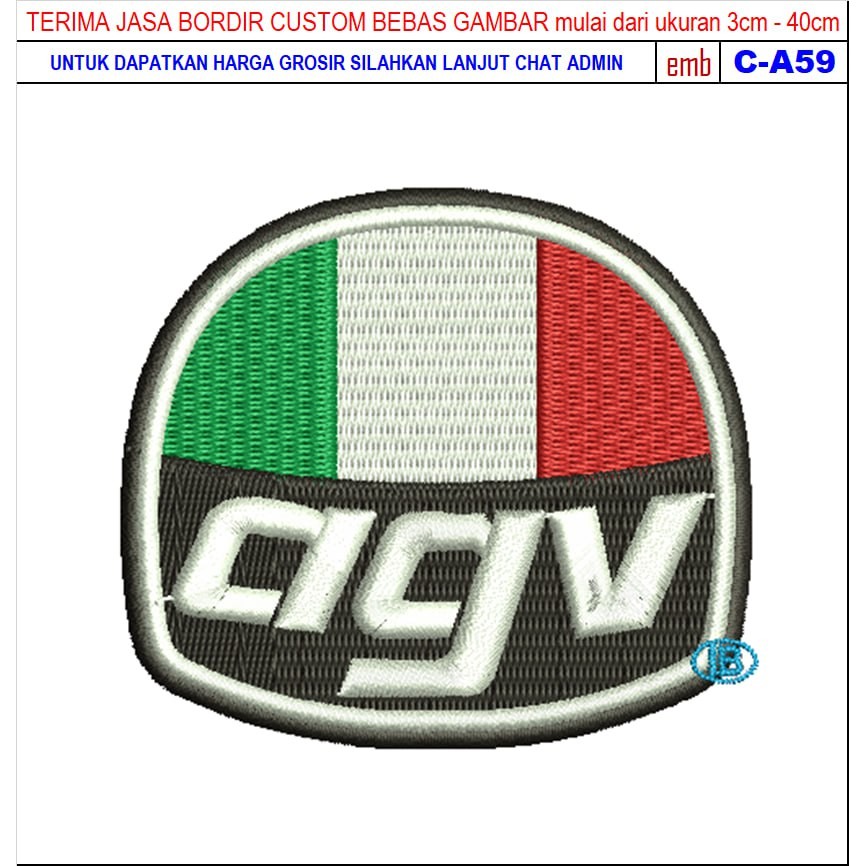 HD-28 AGV HELMET FLAG ITALIAN PATCH EMBROIDERED MOTORCYCLE/RACING LOGO