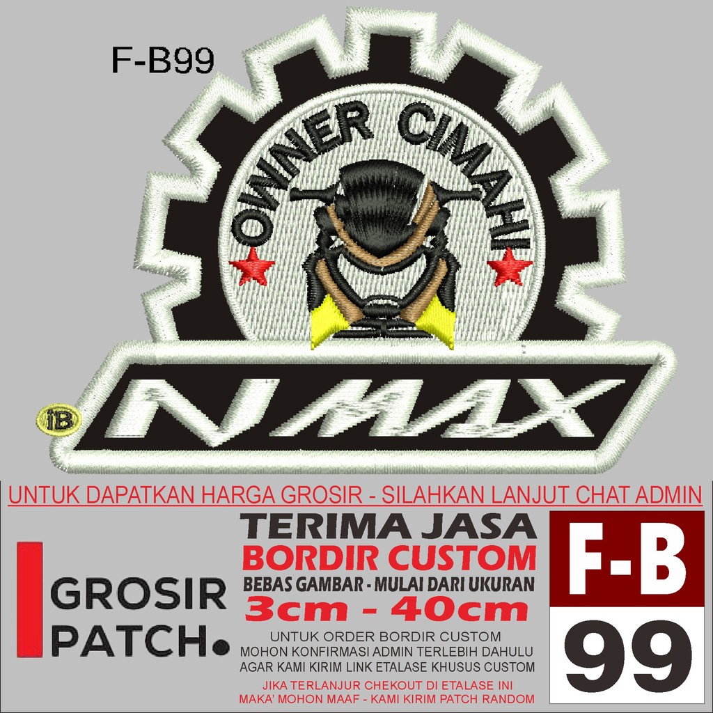 MB PATCH EMBROIDERED โลโก้ F-B99 OWNER CIMAHI NMAX อุปกรณ์เสริม/EMBROIDERY