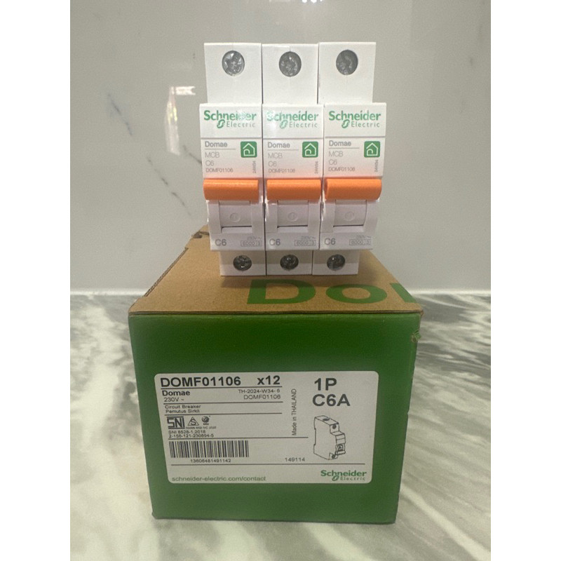 MCB 1 เฟส Schneider DOMAE / MCB 1 เฟส Schneider DOMAE 6A