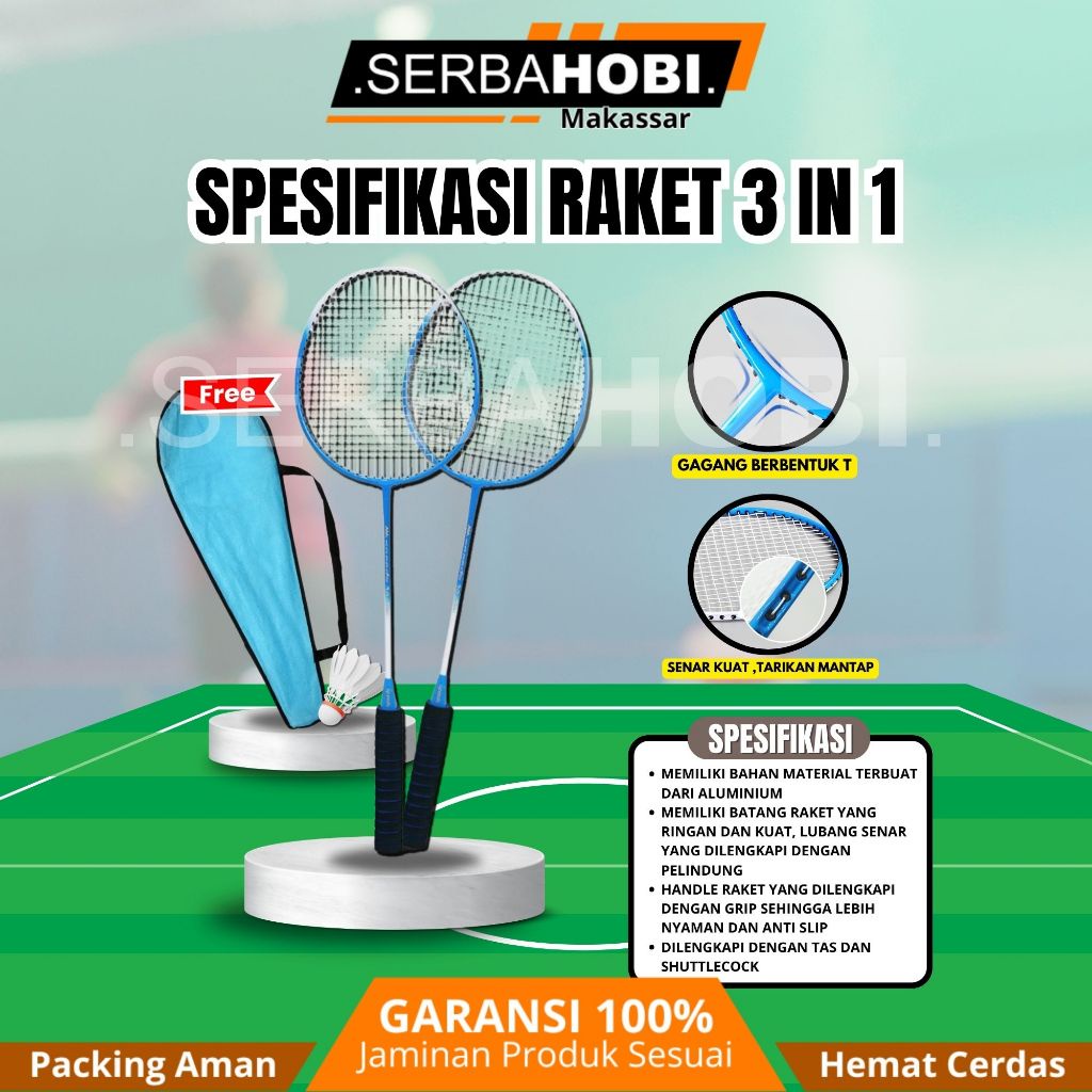 จัดส่งฟรี BADMINTON CKET SET BADMINTON CKET SET / SET 3 IN 1 QUALITY BADMINTON CKET