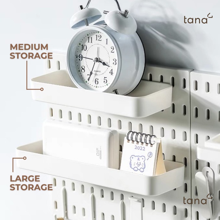 ด้านบนขนาดใหญ่การจัดเก็บ Pegboard ตกแต่งบ้านห้องครัวผนังสีดําและสีขาว