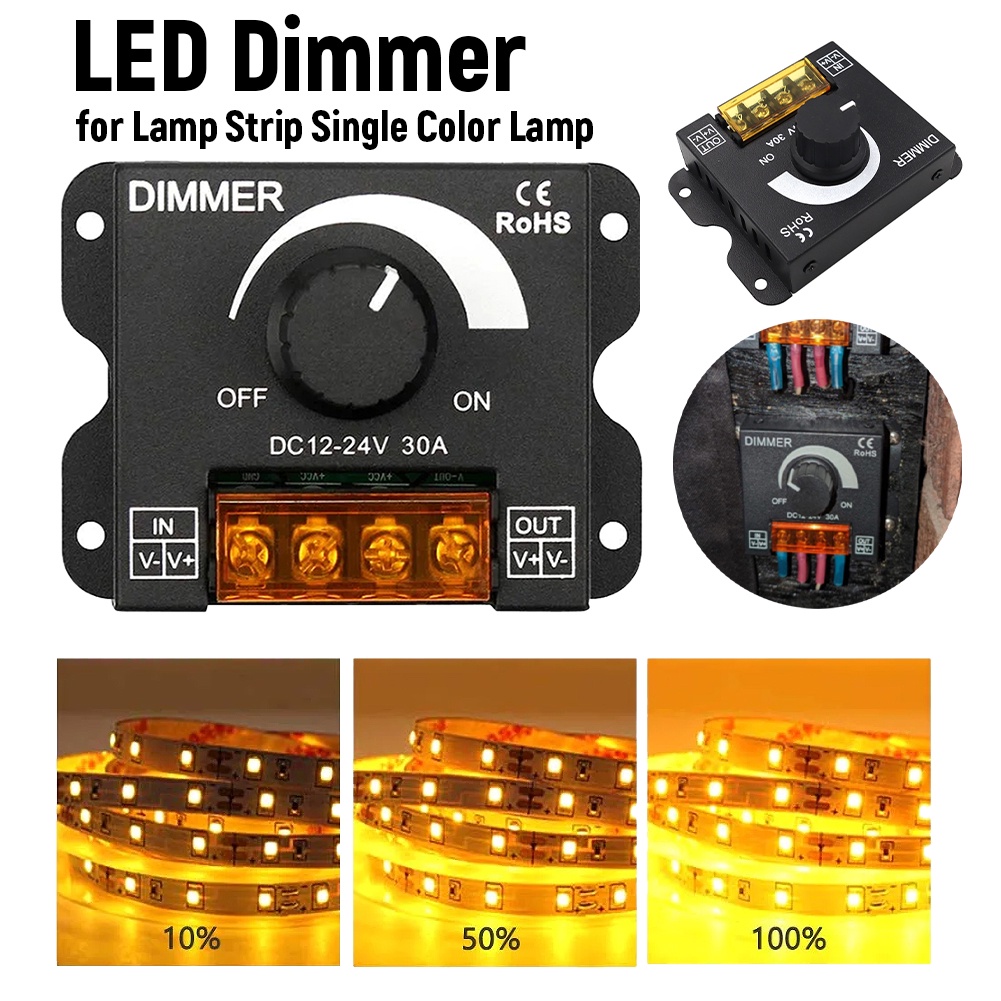 30A Led Dimming Controller ปรับความสว่าง Dimmer Controller Pwm Digital Stepless Dimming สําหรับ