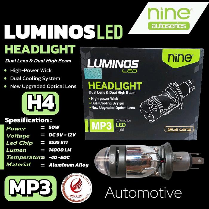 ต้นฉบับ LUMINOS LED H4 MP3 MINI HEAD LIGHT ต้นฉบับ NINE