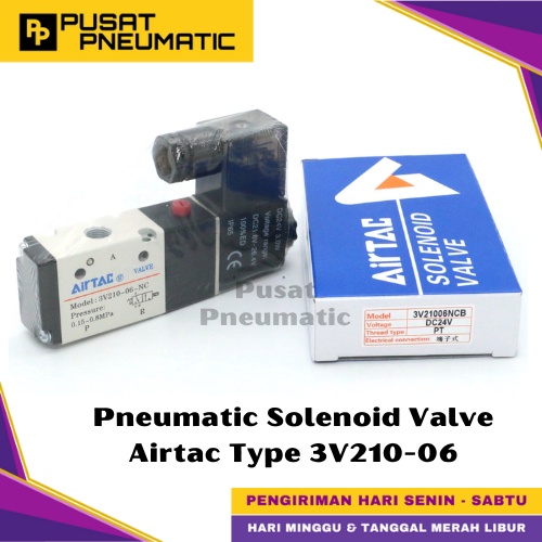 3V210-06 นิวเมติกโซลินอยด์วาล์ว Airtac 3V 210-06 โซลินอยด์วาล์ว Airtac 3/2 Way Single Coil Input Thr