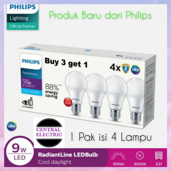 Philips Led 9watt Radiantline White มัลติแพ็ค
