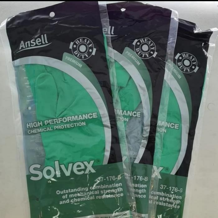 JTTOP" CHEMICAL GLOVES.ANSELL SOLVEX 37-176