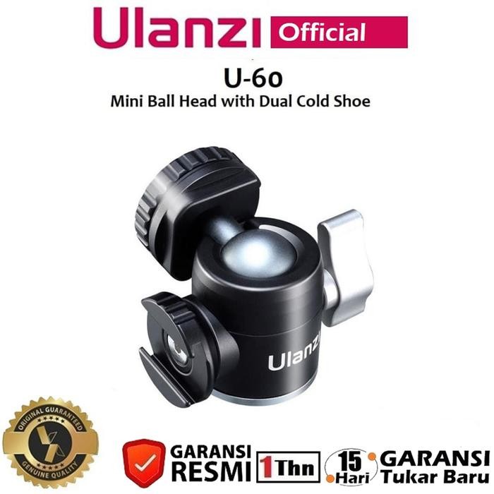 Shotix- Ulanzi U-60 Mini Ball Head พร้อมรองเท้าเย็นคู่