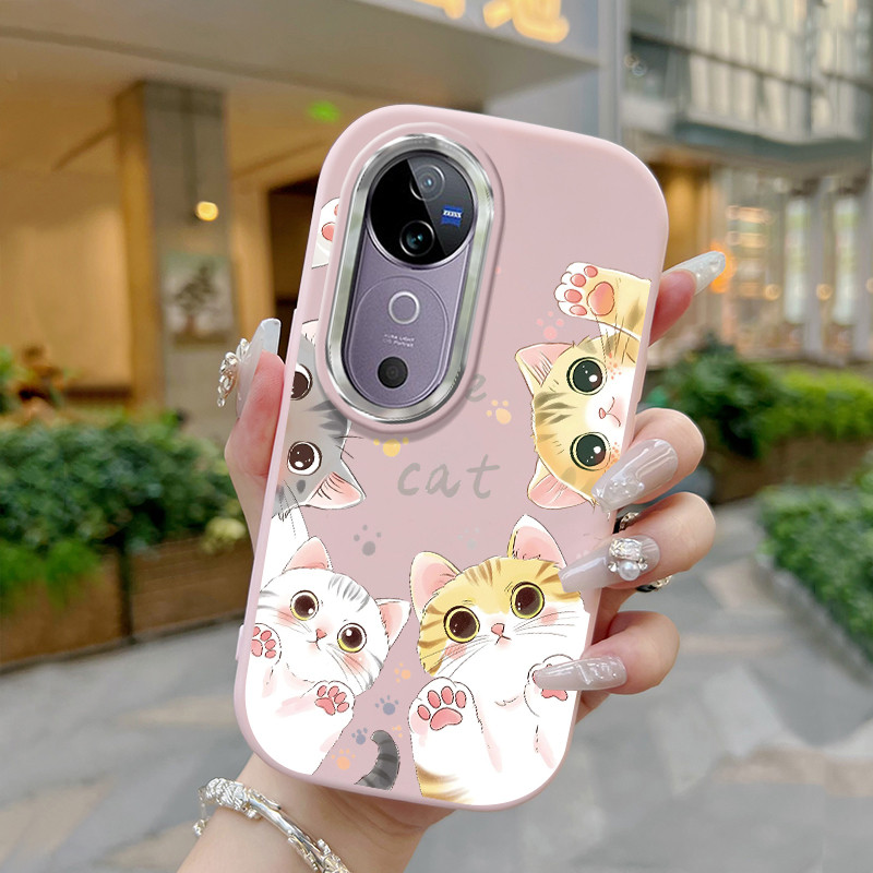 Hp สําหรับ VIVO V40 5G V40 Pro 5G V30 5G V30 Pro 5G V30E 5G T3 Ultra 5G กรณีใหม่น่ารักแมวปลอกโทรศัพท