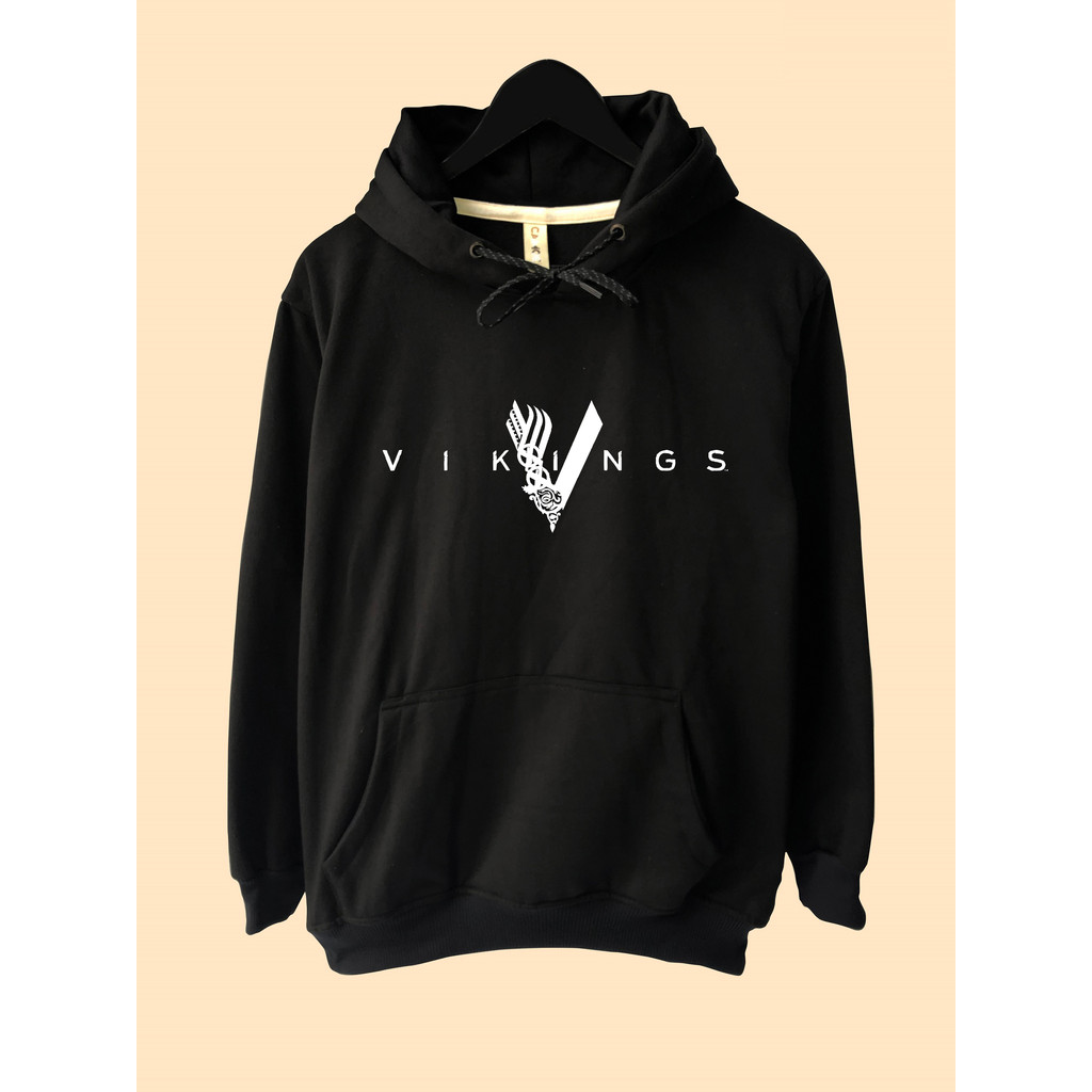 เสื้อสเวตเตอร์มีฮู้ดโลโก้ Vikings Valhalla