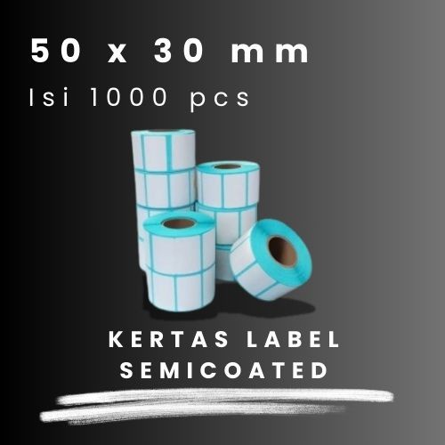 SC 50 X 30 - 1" @1000 - 1 สาย CORE 1 INCH 50X30MM 50 X 30 MM 5X3 CM 5 X 3 CM BARCODE LABEL EMICOATED