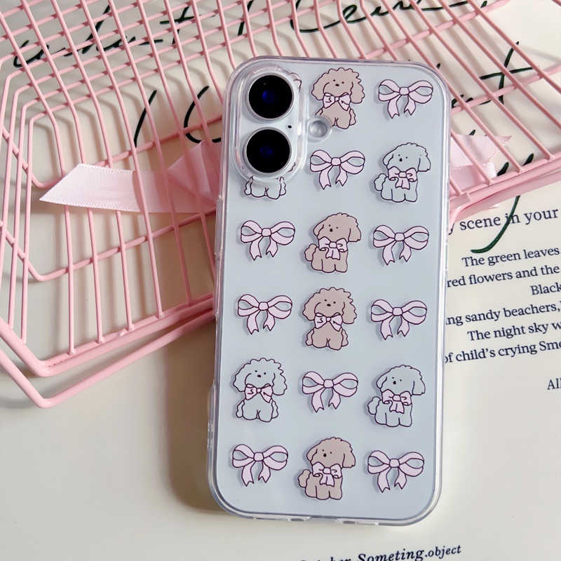 ลูกสุนัขน่ารัก Fullcover Bow Tie Case Hp Oppo A6x A6 A6 70 NOTE 70 C71 C75 C75x A5x A5i Pro A5 2025 
