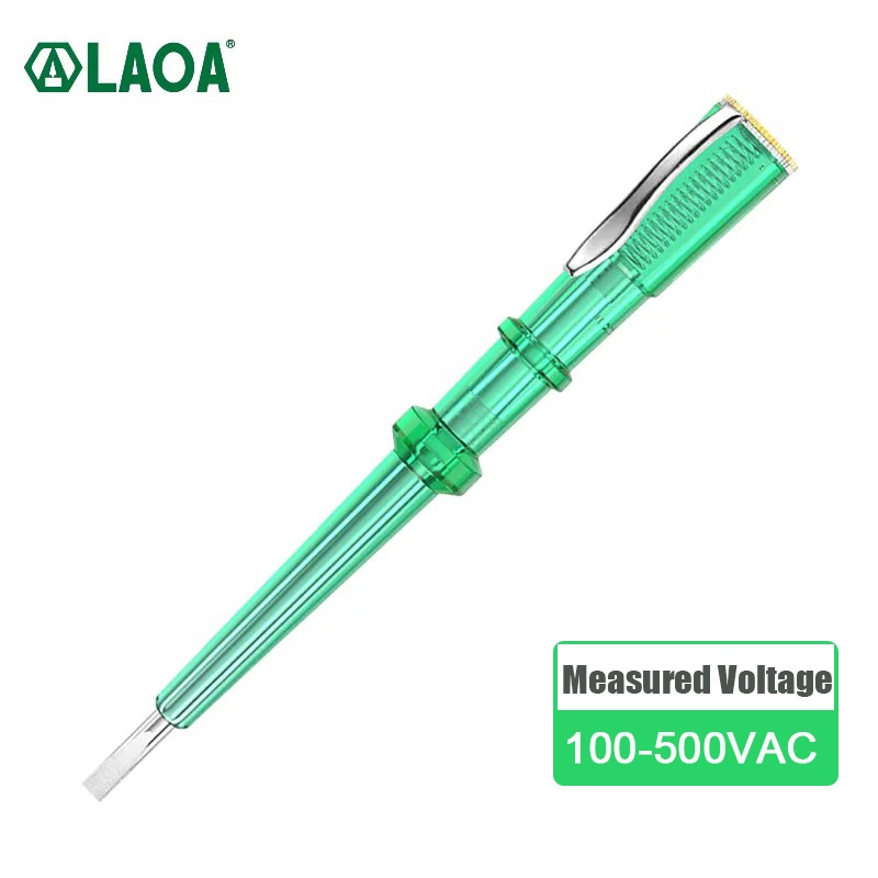 LAOA เครื่องทดสอบแรงดันไฟฟ้า Long Life Copper Head Simple เครื่องทดสอบปากกาทดสอบ 100-500VAC