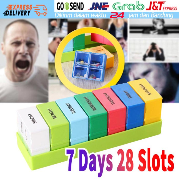 ADT- กล่องยารายสัปดาห์ 7 วัน Travel Sunday Morning Day Night Bed